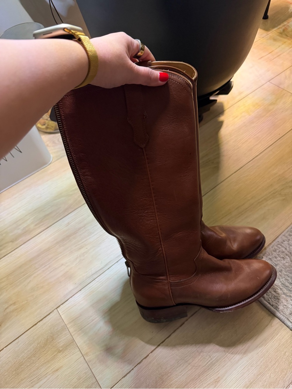 Tecovas Chestnut Brown Tall Leather Riding Boots